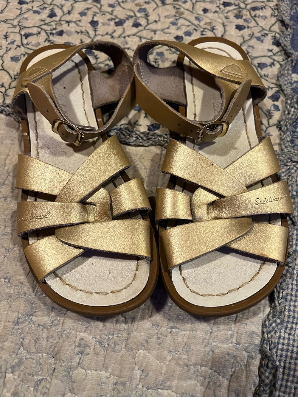 Salt Water Kids' Metallic Gold Strappy Sandals